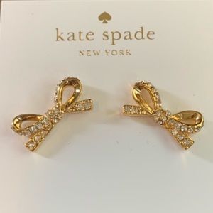 Kate Spade Pave Gold Bow Earrings